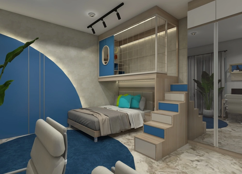 kids space made using mezzanine material